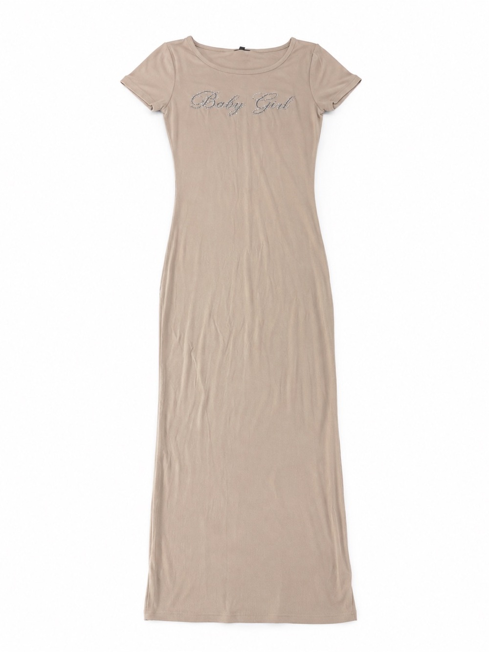 Baby Girl Embellished Beige Sleep Maxi Dress